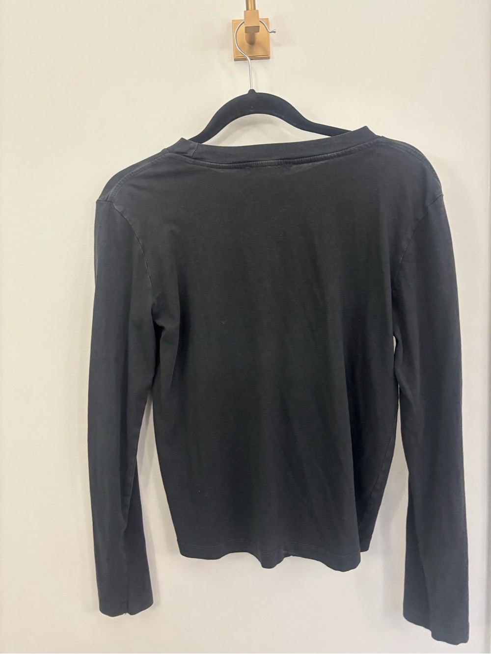 Zara Relaxed Fit Classic Long Sleeve Black Tee